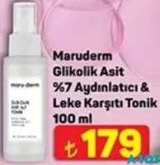 MARUDERM GLİKOLİK ASİT %7 AYDINLATICI & LEKE KARŞITI TONİK 100 ML fiyat ve kampanya bilgisi